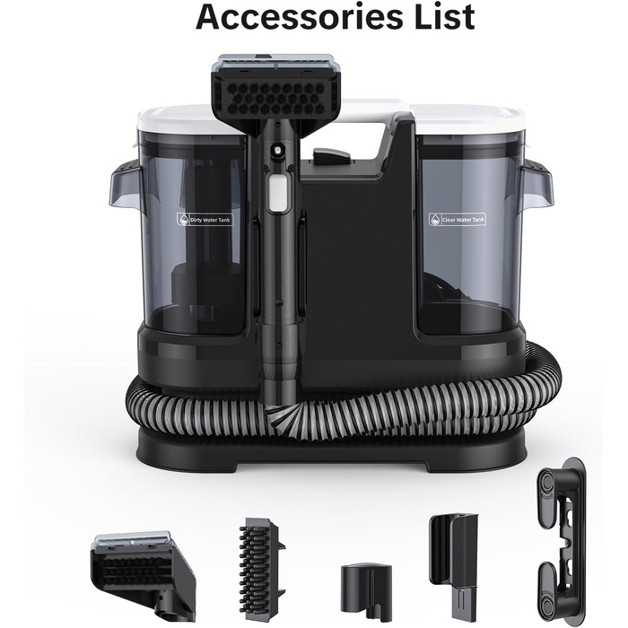 Низькопрофільний пилосос для вологого та сухого прибирання 450W з потужністю всмоктування 13500Pa, для килимів, м'яких меблів, диванів, крісел, сходи, автомобіля, килимків. Білий (чорно-білий)