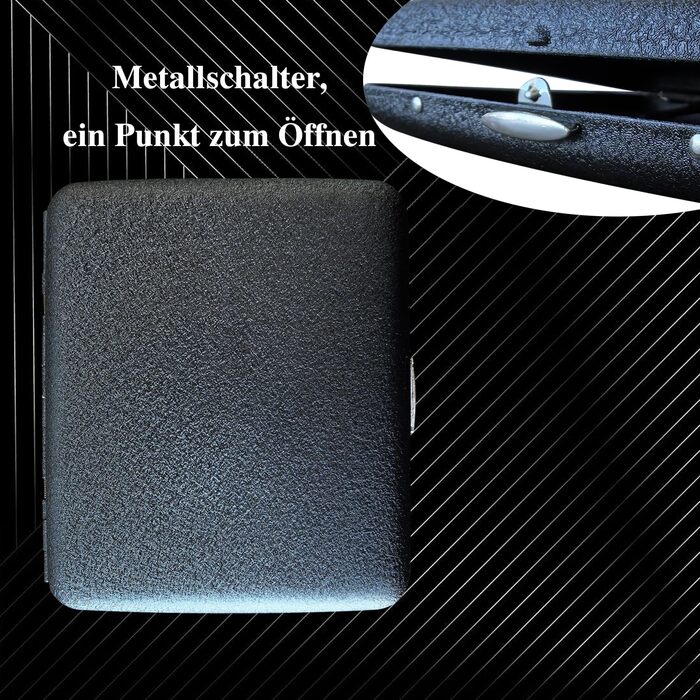 Металеве тютюнопакувальник для 20 цигарок, чорний матовий (2 шт.)