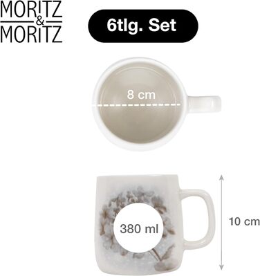 Набір посуду Moritz & Moritz BLOSSOM для 6 осіб (24 елементи) - сучасний сервіз з іграшковим дизайном, легкий у догляді, включає тарілки, чашки, миски та інше.