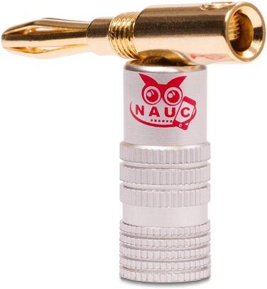 Бананові роз'єми NAUC High End 28x (14 пар) 24K позолочені, для кабелю до 6 мм², чорні та червоні, з'ємні/припаювані