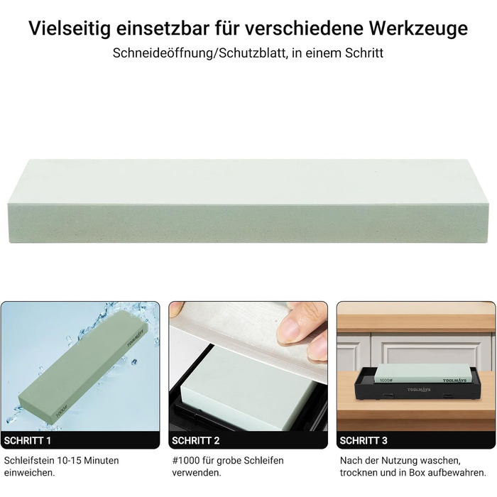 Набір для заточування ножів Schleifstein: зернистість 400/1000, підставка з бамбука, кутовий упор, двосторонній камінь, заточувальний камінь (діамантова зернистість 400/1200 з 1000#)