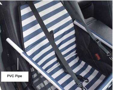 Автомобільний чохол на сидіння для собак та котів, дихаючий, водонепроникний, з безпечною шлейкою, блакитний у смужку