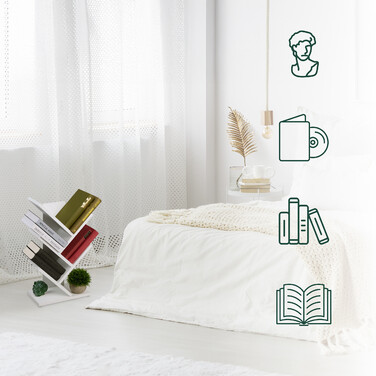 Relaxdays White Bookshelf in Tree Shape