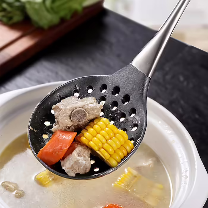Wok Turner and Ladle, Wok Accessories, Kitchen Utensil Set, 34 cm Turner for Wok, Chinese Wok Utensil Set, 304 Stainless Steel (Gray)