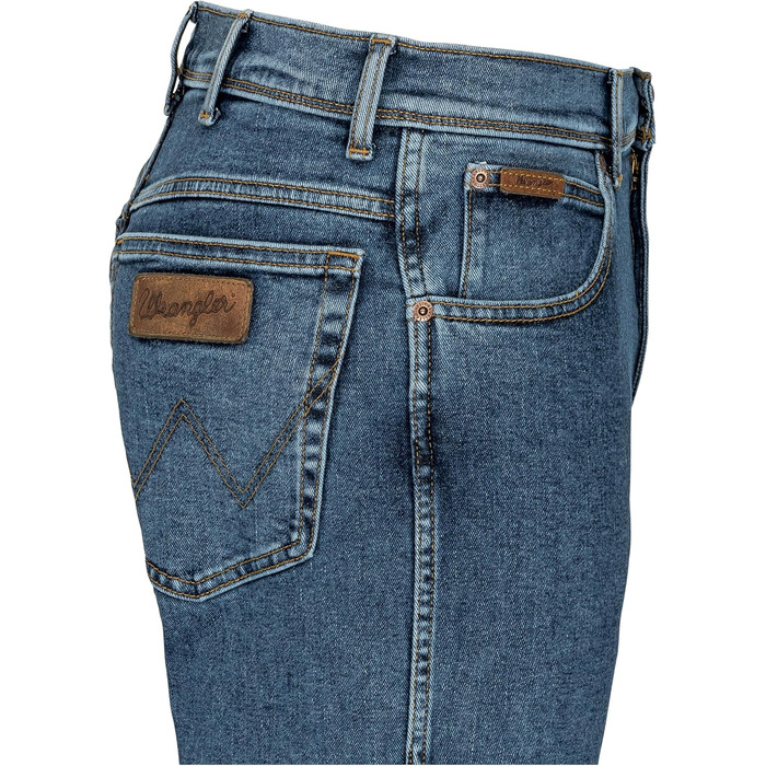 Джинси чоловічі Wrangler Texas Regular Fit Authentic Straight, еластичні, Stonewash, з ременем (36W/36L, коричневий)