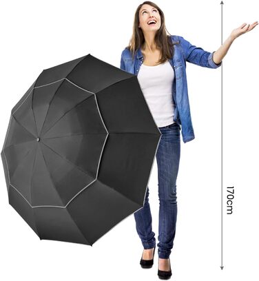 Чорний парасолька G4Free 54/62 дюймів: великий, вітростійкий, автоматичний, для гольфу та подорожей