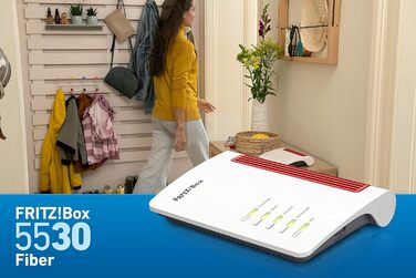 Роутер FRITZ!Box 5530 Fiber для підключення до оптоволоконного інтернету | Wi-Fi 6 (802.11ax), 2.5 Gigabit LAN, до 3 Gbit/s, сумісний з Німеччиною