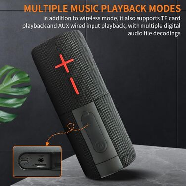 CYBORIS Портативна Bluetooth колонка 2-в-1 з магнітом, 20W, RGB підсвічування, 24 год, IPX6, TWS - для подорожей, вечірок