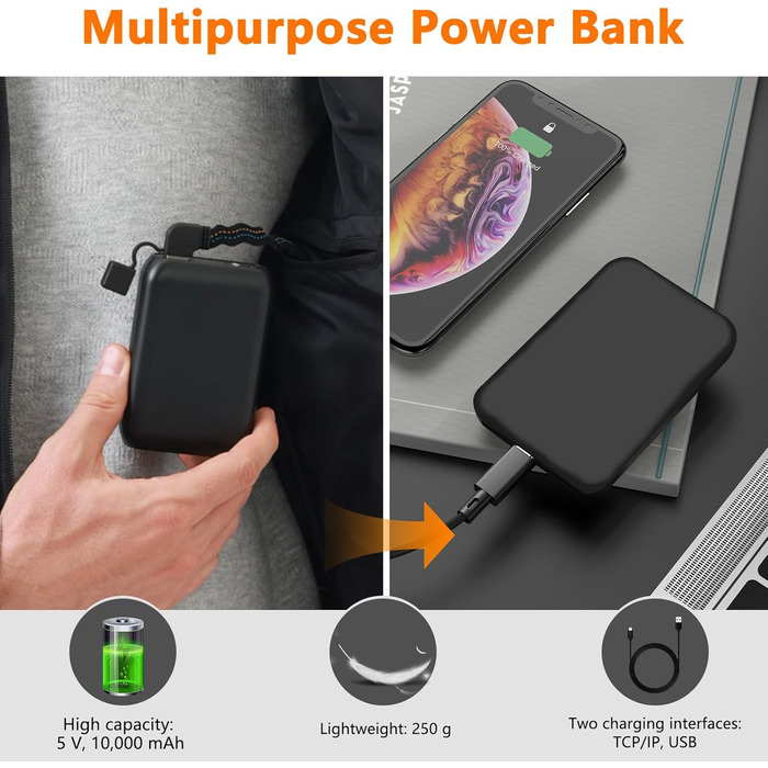 Обогрівальний жилет для чоловіків та жінок з акумулятором 10000mAh - жилет з 5 зонами обігріву, 3 режими температури, подвійне керування для зимових активів на відкритому повітрі, XXL, чорний