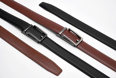 Чоловічий шкіряний ремінь на пряжці з регулюванням, великий та тонкий, 110 см, універсальний розмір