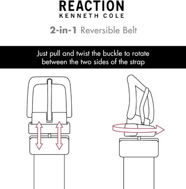 Чоловічий двосторонній ремінь Kenneth Cole REACTION, чорний/коричневий