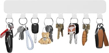 Ключниця Pickpiff з 8 гачками, органайзер для ключів на стіну, ключниця для дому, декор (Білий, Комплект)