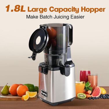 Шнекова соковижималка Fretta Slow Juicer для овочів та фруктів, чорна (колір: вино)