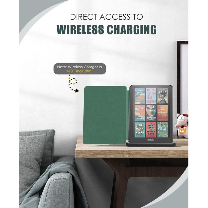 Чохол MoKo для Kindle Paperwhite 2024 (12-го покоління) та Kindle Colorsoft Signature Edition 2024, легкий з авто-ввімкненням/вимиканням, джинсовий зелений (Lotusblatt Grün)