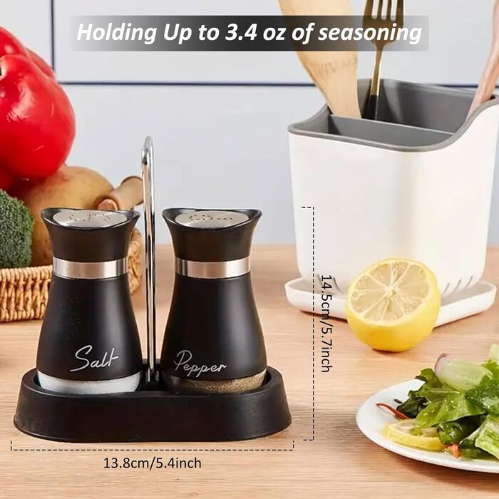 Набір для солі та перцю: скляні та нержавіючі солянки та перечниці, кухонне приладдя, набір для спецій, чорно-білі контейнери для спецій для кухні, в дорогу, кемпінг, барбекю, наповнювані