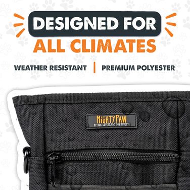 Сумка для ласощів Mighty Paw для собак: навчання та тренування | Зручна сумка для ласощів на руці для собак | Оранжево-чорна