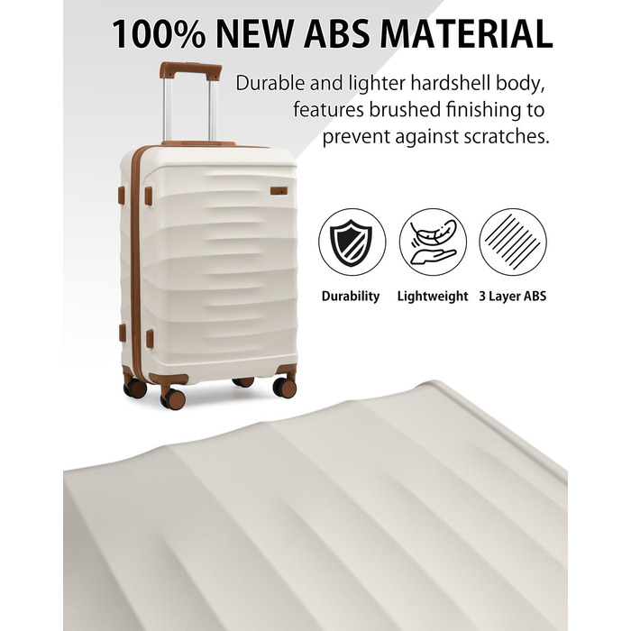 Набір валіз Sea Choice 5 в 1: ABS, Trolley, Gepäckset, велика місткість, ручна поклажа з TSA-замком, 1 сумка, 1 косметичка, колір: Matcha Grün