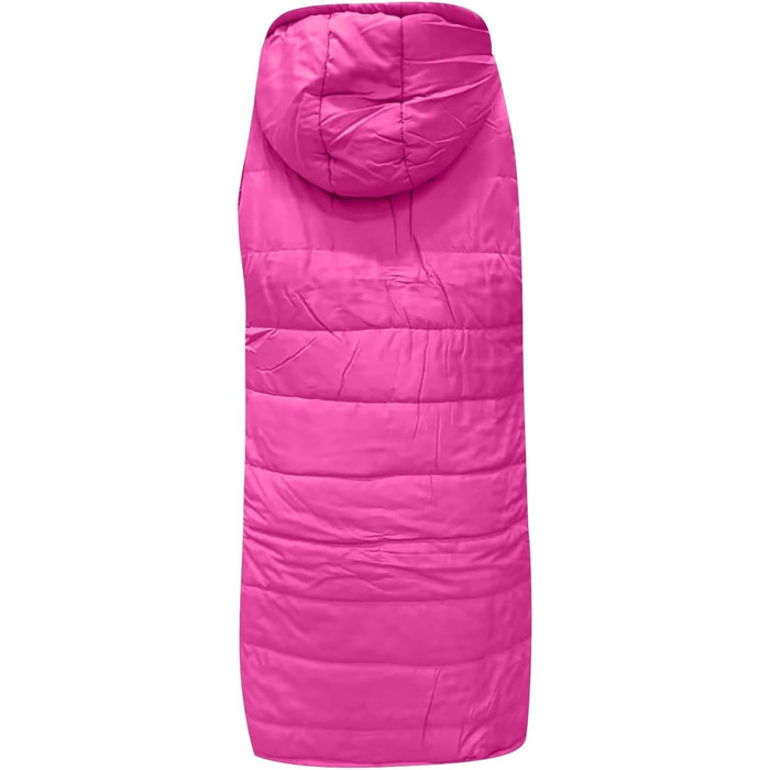 Степова жилетка для жінок з капюшоном, без рукавів, тепла, легка, для активного відпочинку, довга, великий розмір, рожевий колір