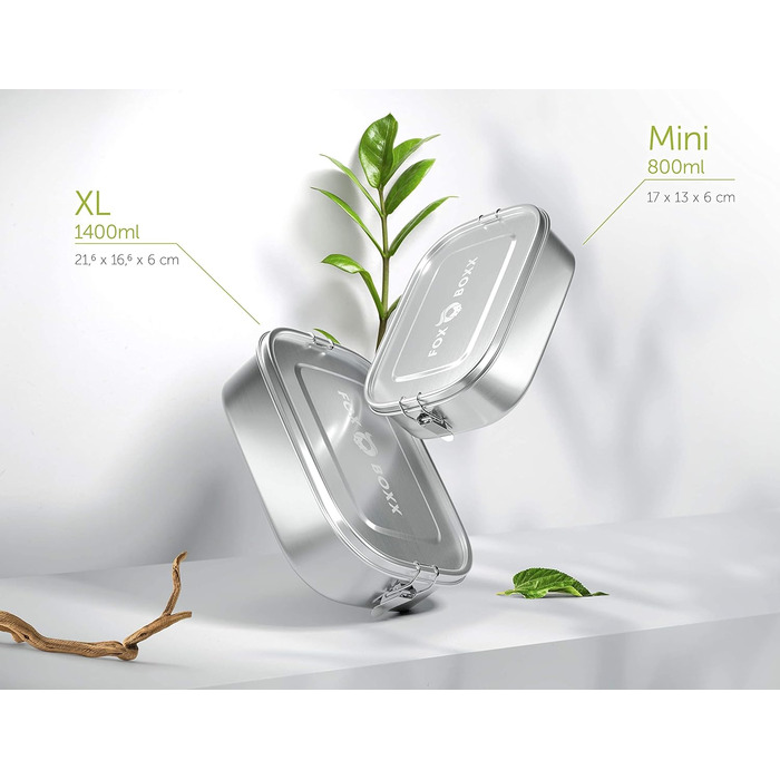 Stainless Steel Lunch Box/Mini 800ml Special/MINI Container 150ml 2 Lids / 5 DECO Color Rings + Replacement Seal + 2 Dividers = 3 Compartments/Kids