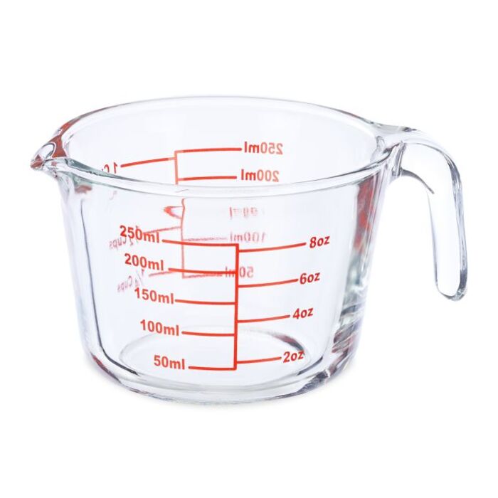 Relaxdays 250 ml Glass Measuring Cup