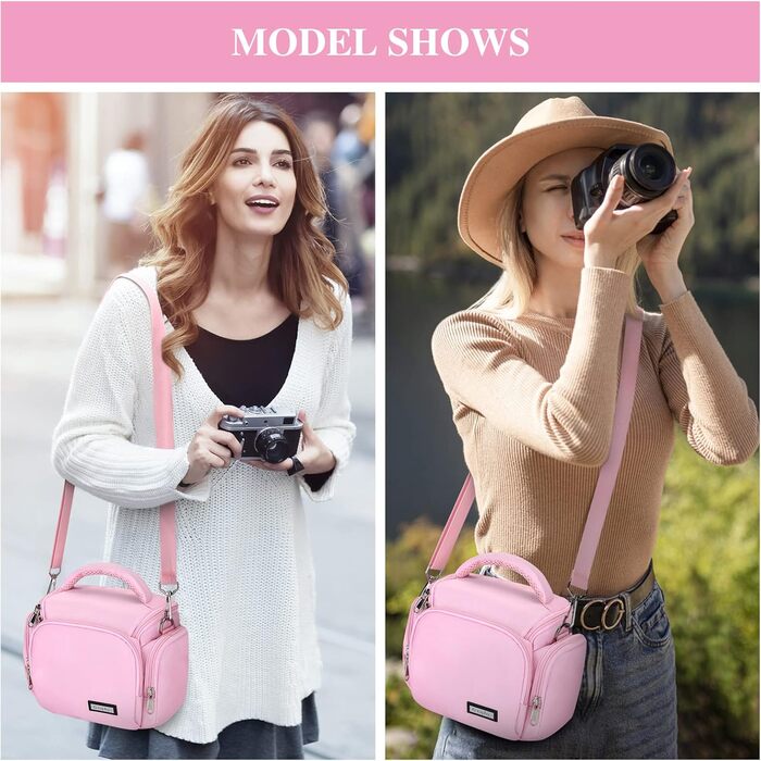 Сумка для камери Baigio: фотосумка для DSLR/SLR камер, об'єктивів та аксесуарів (рожева)