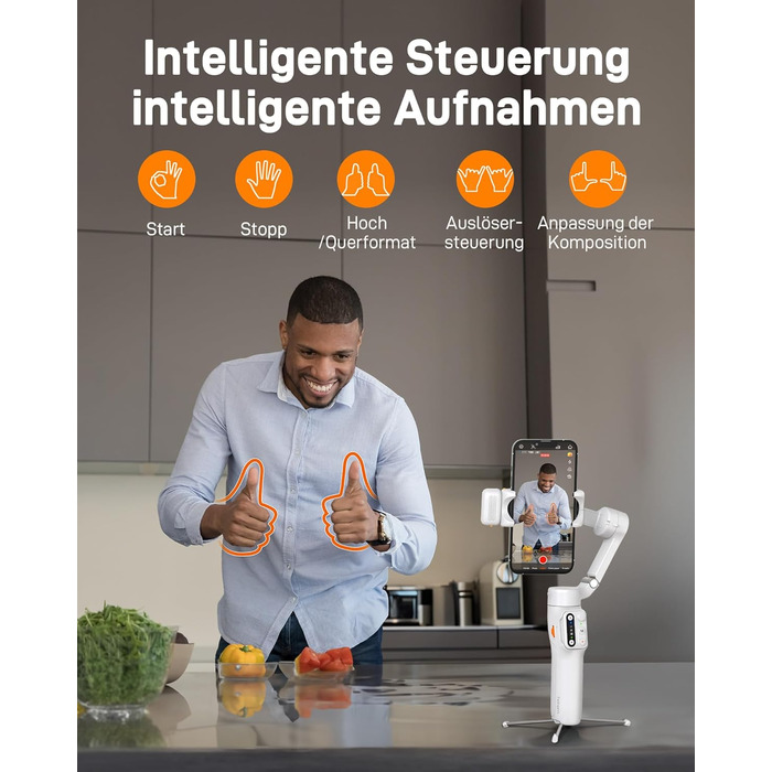 Hohem iSteady V3 - Стабілізатор для смартфона з контролером, AI-трекером та розсувним штативом, 3-осьовий