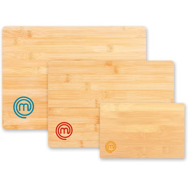 Набори дерев'яних обробних дощок MasterChef: великий (38x27,5 см), середній (34x23,5 см), маленький (23x15 см) з канавкою для соку, 3 шт.