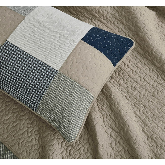 Комплект ковдри та декоративних подушок Chezmoi Collection Quinn з квітковим візерунком гібіскусу, розмір King (Taupe)