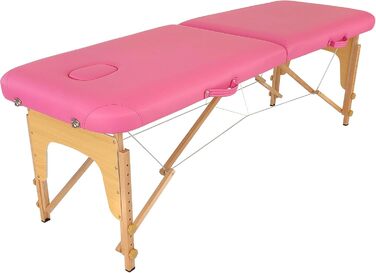 Масажний стіл Beltom® Basic з 2 зонами, 185 x 60 см, рожевий - легкий (11,8 кг)