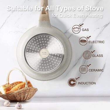 Набір посуду RIOVARM: сковороди з антипригарним покриттям (18см, 20см, 24см) та каструля з кришкою, без PFOA