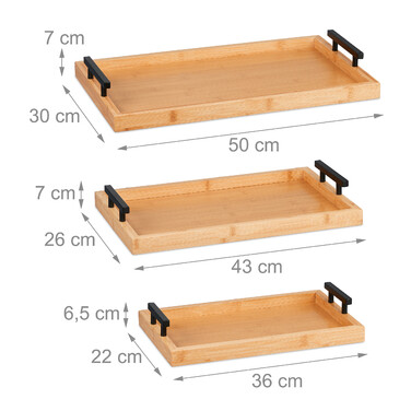 Relaxdays Set of 3 Bamboo Coasters