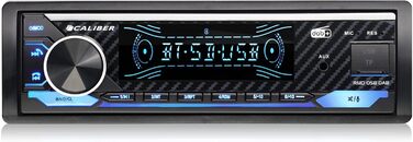 Автомагнітола Caliber 1DIN Bluetooth DAB+/FM, 4x100Вт, USB/MicroSD, 2.1A зарядка, AUX-in, hands-free, зовнішній мікрофон, RCA вихід, підсвічування, підтримка MP3/WMA/APE/FLAC/AAC