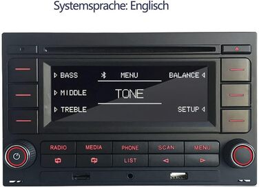 Автомагнітола SCUMAXCON RCN210 для VW Golf MK4, Polo, Passat B5 з Bluetooth, USB, MP3, AUX, SD, CD-програвачем та ISO-адаптером