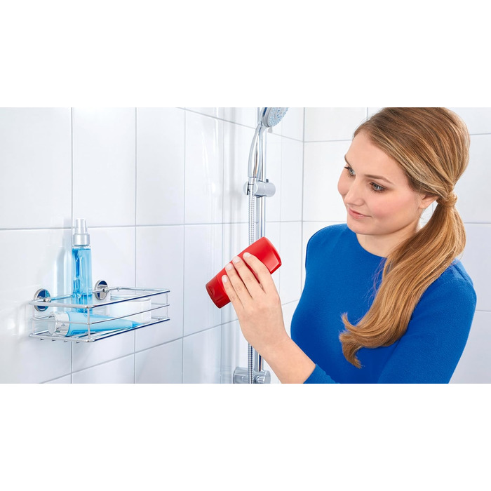 Полиця для душу tesa Baath Plus, хромована, з клейовим кріпленням, 73x250x125 мм