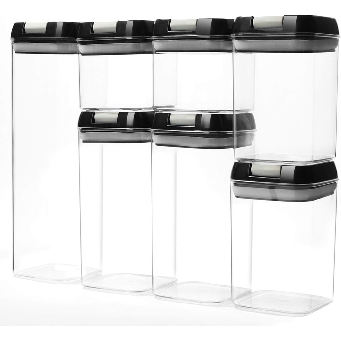 Набір контейнерів для зберігання продуктів 7 шт. - герметичні, з етикетками, для кухні