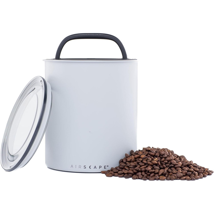 Airscape Coffee Storage Canister (1.1 kg dry beans) – large kilogram-sized container, patented airtight lid presses air out to preserve food freshness (gray)
