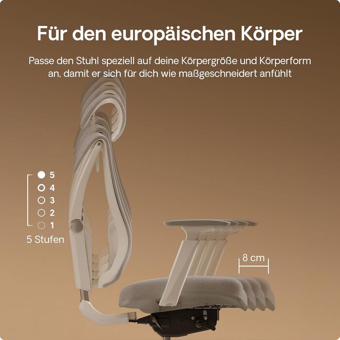 Офісний стіл Desktronic з регулюванням висоти та підтримкою попереку | Комп'ютерний стілець з широким м'яким сидінням (Сірий)