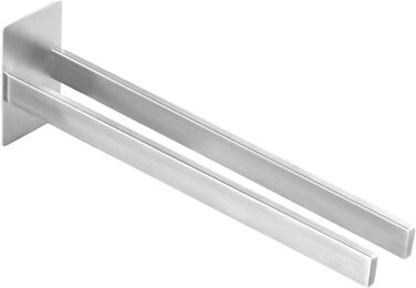 Тримач для рушників на стіну, нержавіюча сталь, без свердління, подвійний, срібний | Handtuchhalter