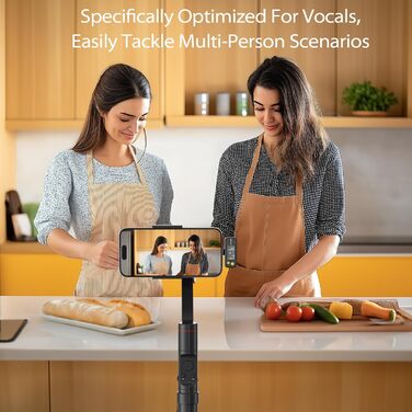 Бездротове петличне мікрофону FULAIM X6S для iPhone, Android, з AI-шумопоглинанням, 48 кГц/24 біт, з кейсом для зарядки та зберігання, для відеозйомки та Vlogging