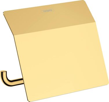 Hansgrohe AddStoris Toilet Paper Holder - Wall Mounted Tissue Roll Holder with Cover - Polished Gold Finish