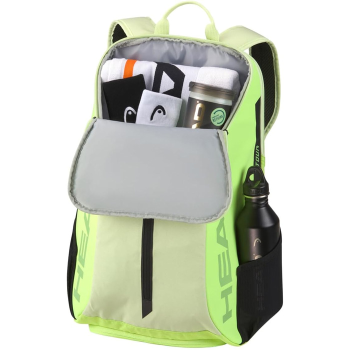 HEAD Tour Backpack 25L - Black/White (Sage) - Tennis Backpack for Travel & Gear Storage