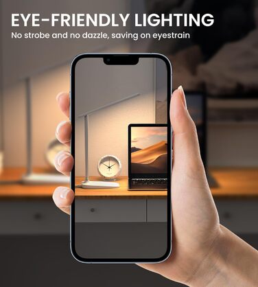 LED лампа настільна диммерна з 5 кольорами, регулювання яскравості 15%-100%, захист очей, USB-зарядка, таймер, сенсорне керування, для дітей, спальні, читання, офісу