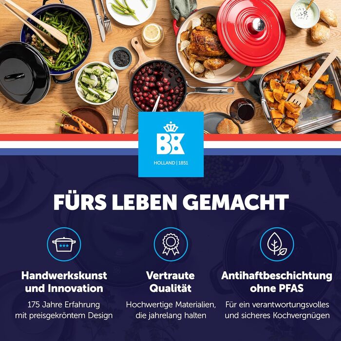 BK Bright Сковорода з нержавіючої сталі 24 см, Cool Grip, професійне приготування, 18/10, індукція, до 230°C, антипригарне покриття, срібна