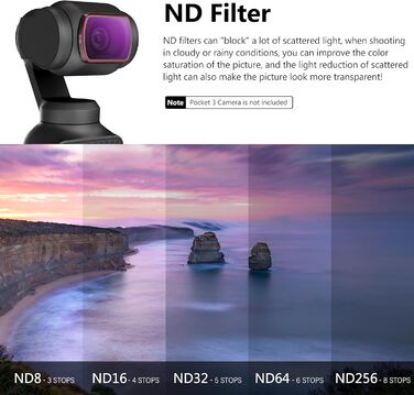 Набір фільтрів STARTRC для DJI Osmo Pocket 3 Creator Combo: CPL, ND 8, ND 16, ND 32, ND 64, ND256 (магнітні, версія з алюмінію)