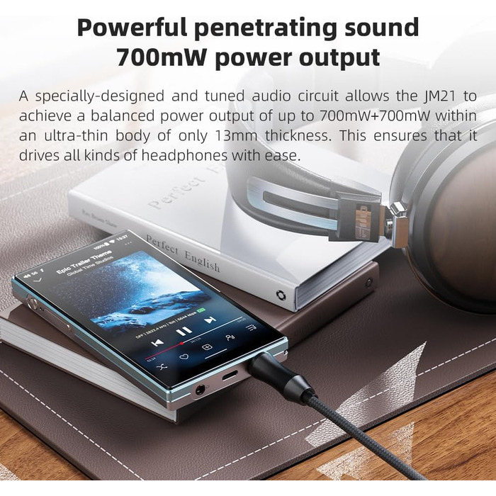 FiiO JM21 - портативний цифровий музичний плеєр, аудіоплеєр, чорний