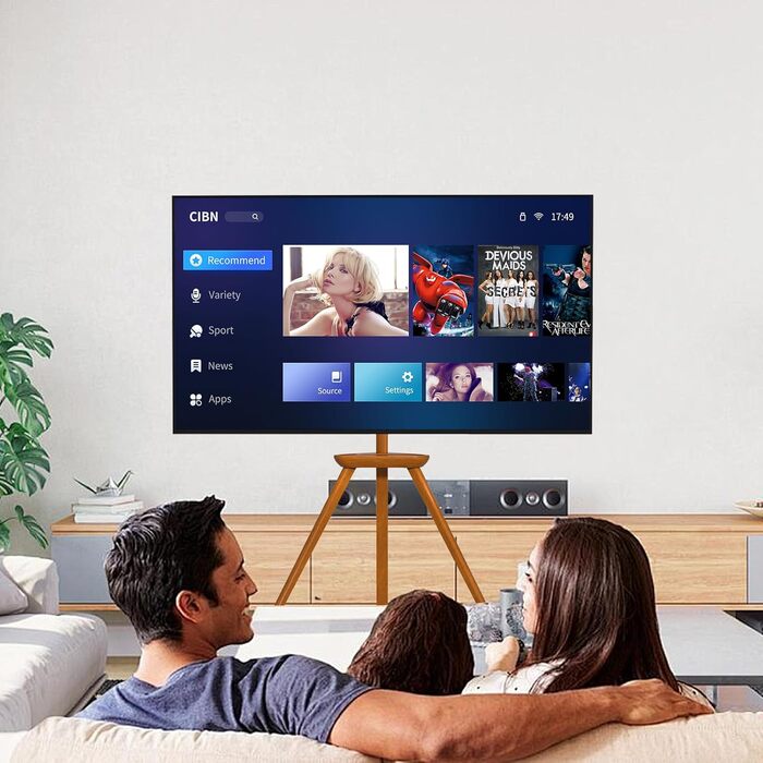 Підставка для телевізора PUTORSEN з дерева, регульована по висоті, для TV 45-65 дюймів, до 40 кг, поворотна на 45 градусів, VESA до 400x400 мм