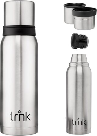 Термос Outdoor Arktis 2 - 1200 мл, нержавіюча сталь, BPA-free, зберігає тепло 32 години, з 2 кришками-чашками, для посудомийної машини, сірий колір