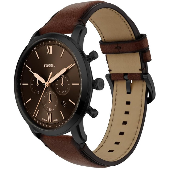 Годинник чоловічий Fossil Neutra Chronograph, шкіряний ремінець (темно-коричневий)