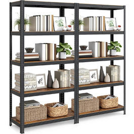 SONGMICS 2-Tier Industrial Bookshelf & Storage Rack - 40 x 90 x 180 cm