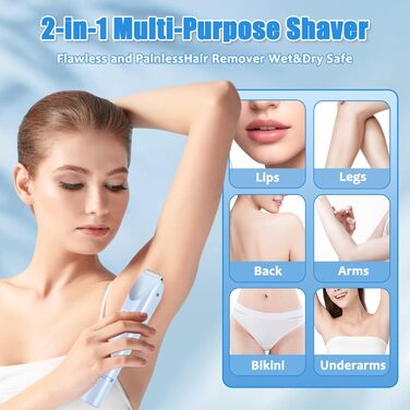 Електричний жіночий триммер Intimrasierer 2-в-1 для інтимної зони, синій